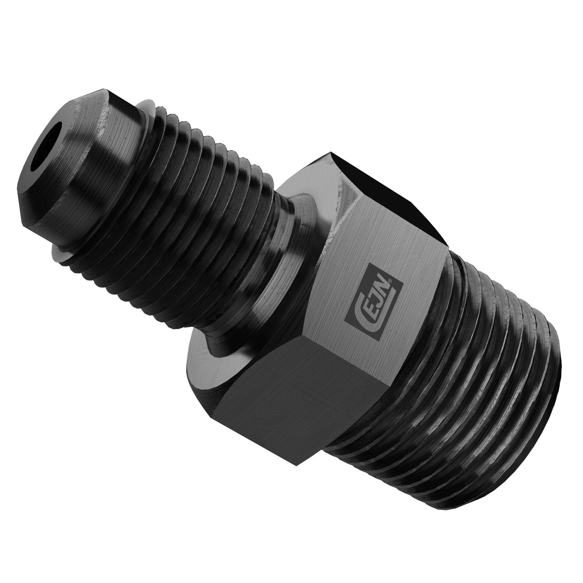 High-pressure adapter, male to male, G 1/4" to 3/8" NPT, 100 MPa, black-zinc plated steel - Cejn 199501404