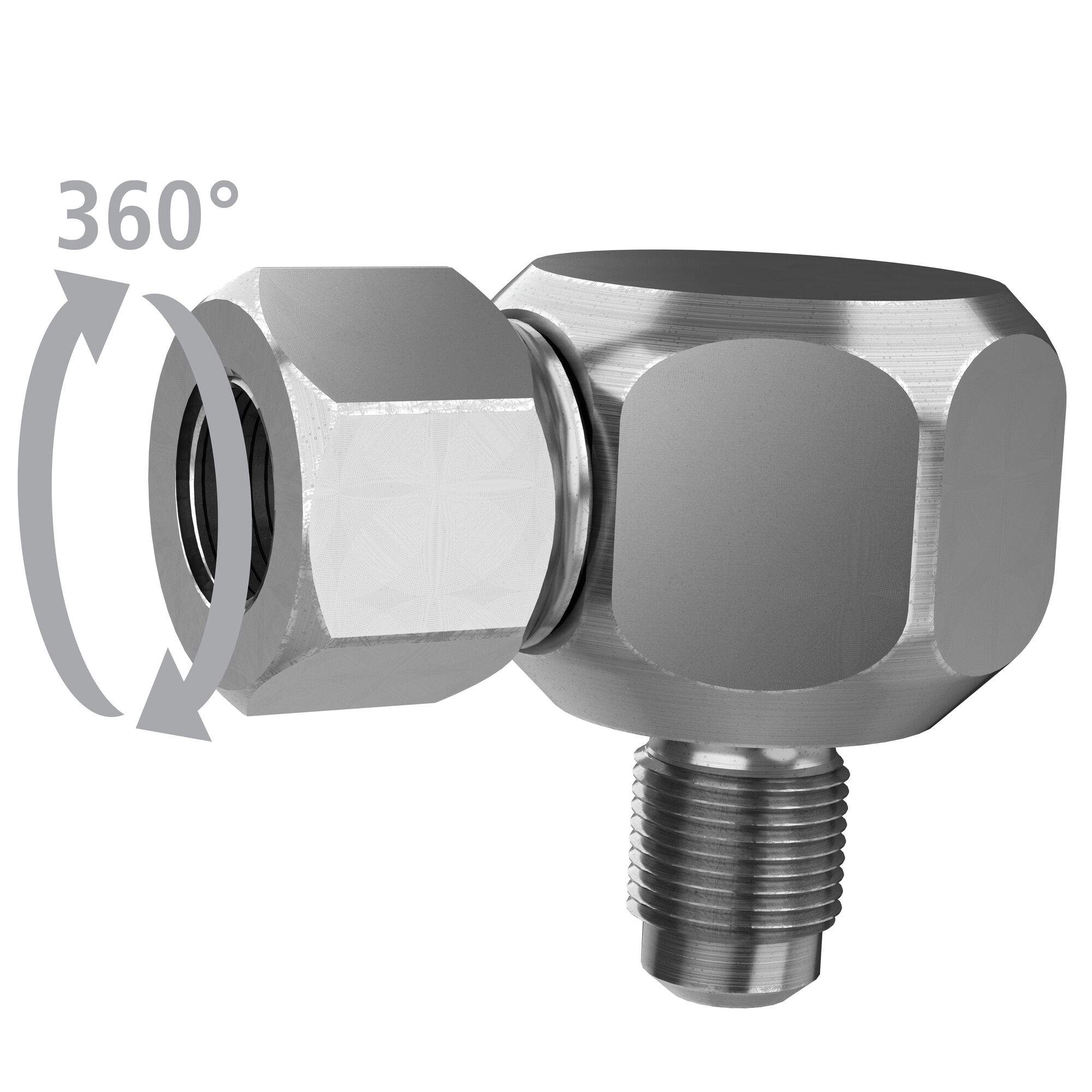 Hochdruckadapter, Schwenkanschluss, G 1/4" auf G 1/4", 150 MPa, brünierter Stahl - Cejn 199501650