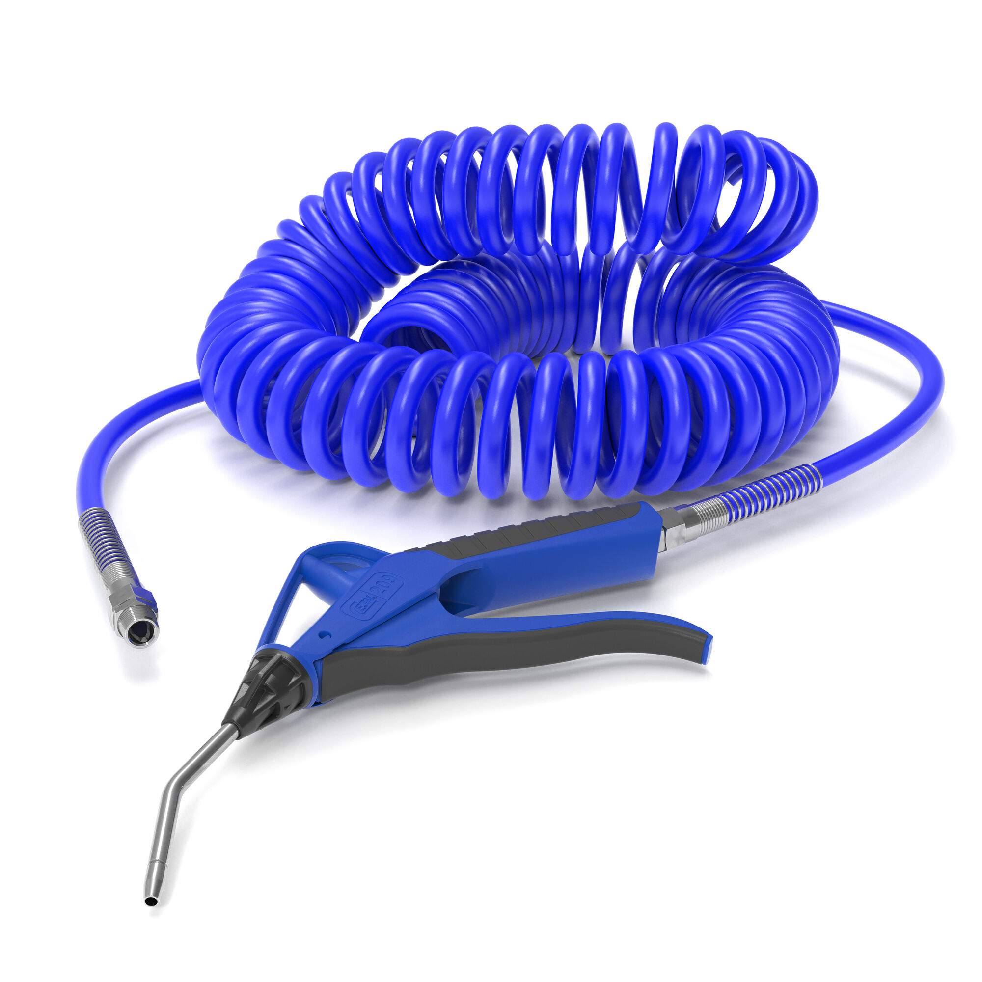 Hose kit with 209 blow gun, spiral hose 5 x 8 mm, R 1/4" swiveling, 4 m, PUR - Cejn 199589594