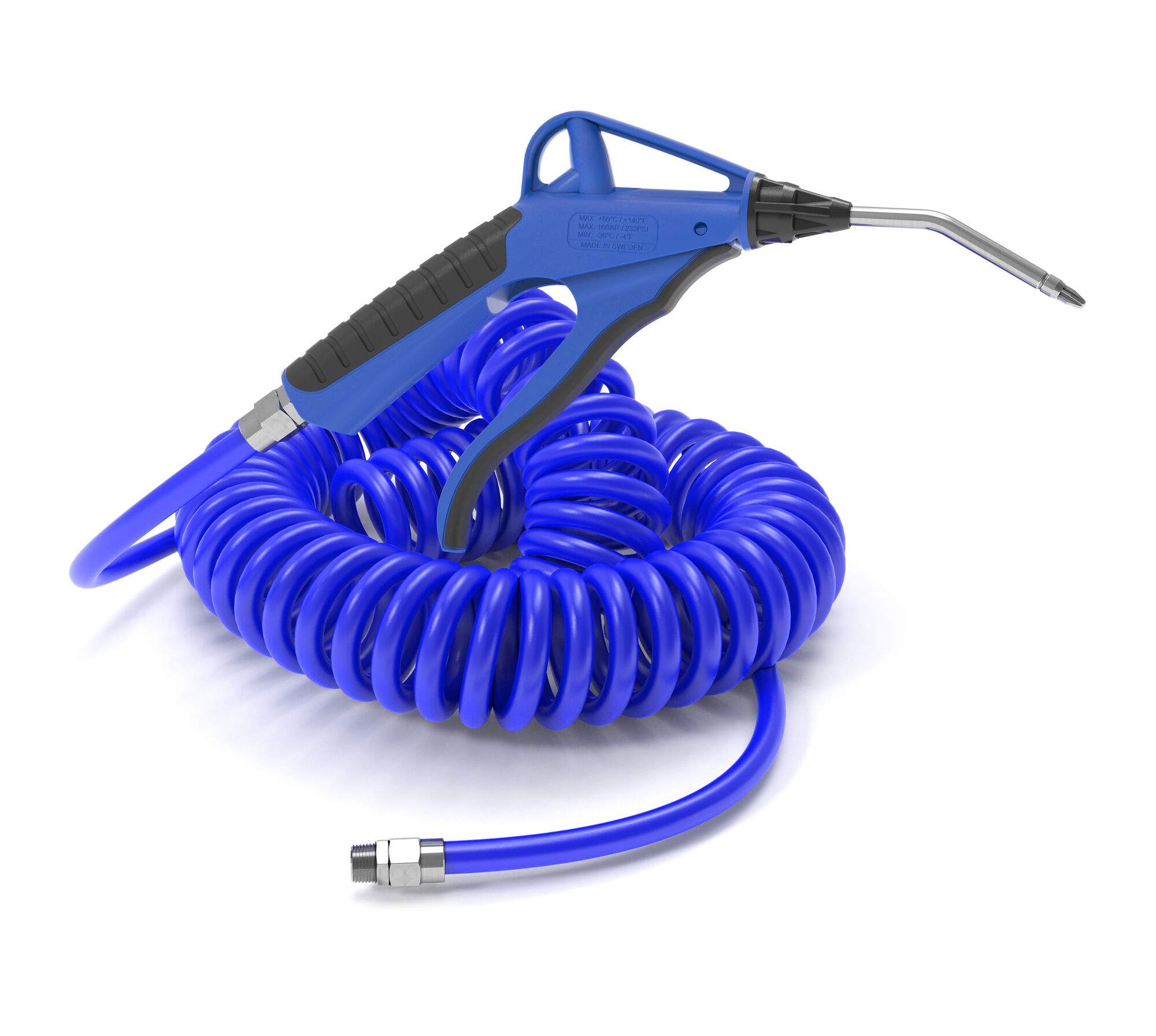Hose kit with 209 star tip blow gun, spiral hose 5 x 8 mm, R 1/4" swiveling, 4 m, PUR - Cejn 199589668