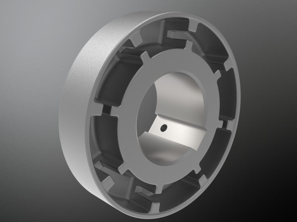 KTR 10007487. Roflex 225 Pocket part 1.0 Ø90H7 key to DIN 6885/1-JS9 thread