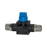 Riegler 110072.Blocking valve »Blue Series«, R 3/8 o., R 3/8 o., thread coating
