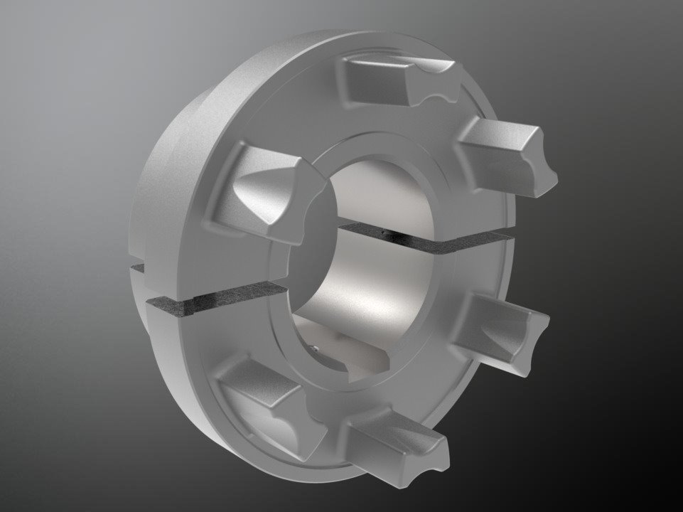 KTR 10005196. Roflex 125 Roflex 125 Nockenteil split D.55H7 Nut DIN 6885/1-JS9 Gewinde