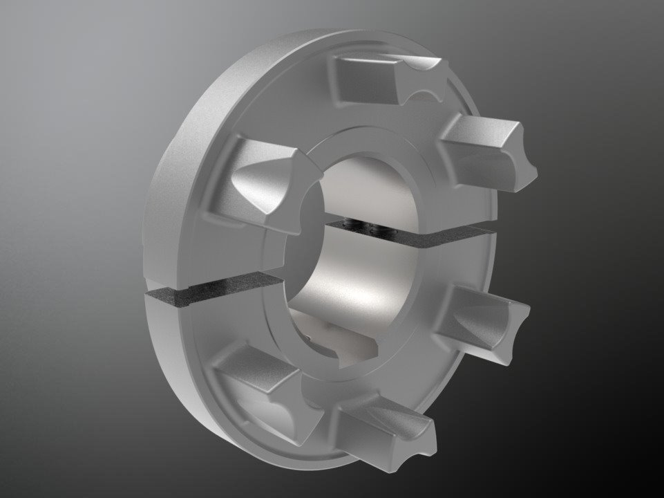 KTR 10007361. Roflex 140 Roflex 140 Nockenteil split 7.1 D.38H7 Nut DIN 6885/1-JS9 Gewinde