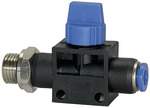 Riegler 110081.Blocking valve »Blue Series«, Plug connector, G 3/8 o., hose Ø 8