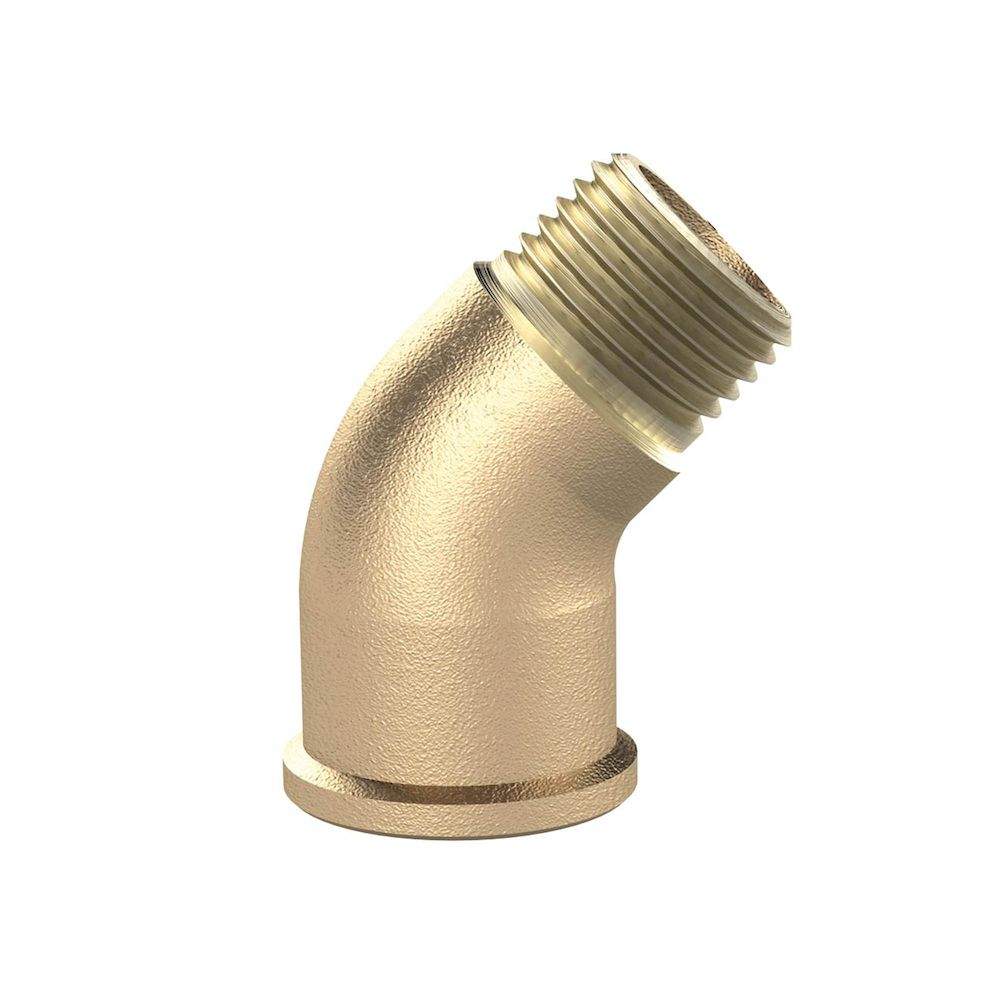 Riegler 194121.Angled piece, 45°, interior / exterior, G 1, 16 bar, bright brass