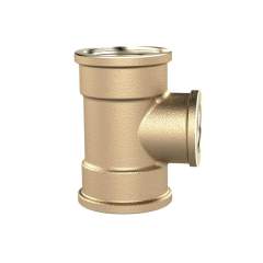 Riegler 194130.T-reducer 3xint.thread, 2xG3/4i, Outlet G1/2, 16bar, bright brass