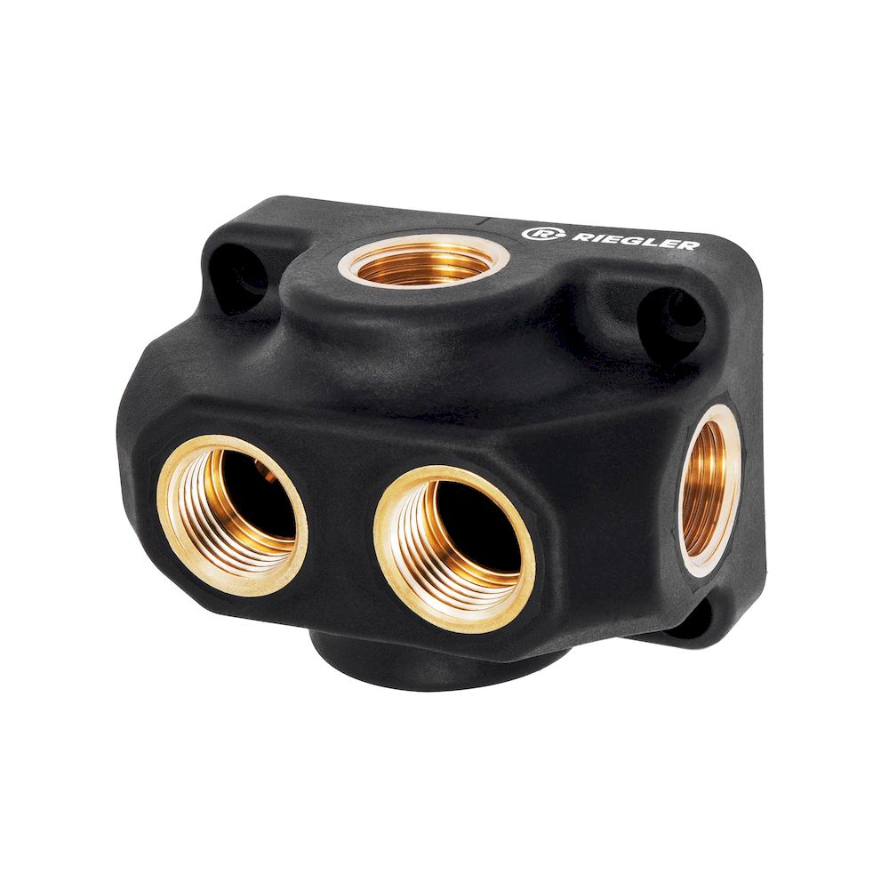 Riegler 194135. Universalverteiler, Ein-/Ausgang G 1/2, Anschluss 6 x G 1/2