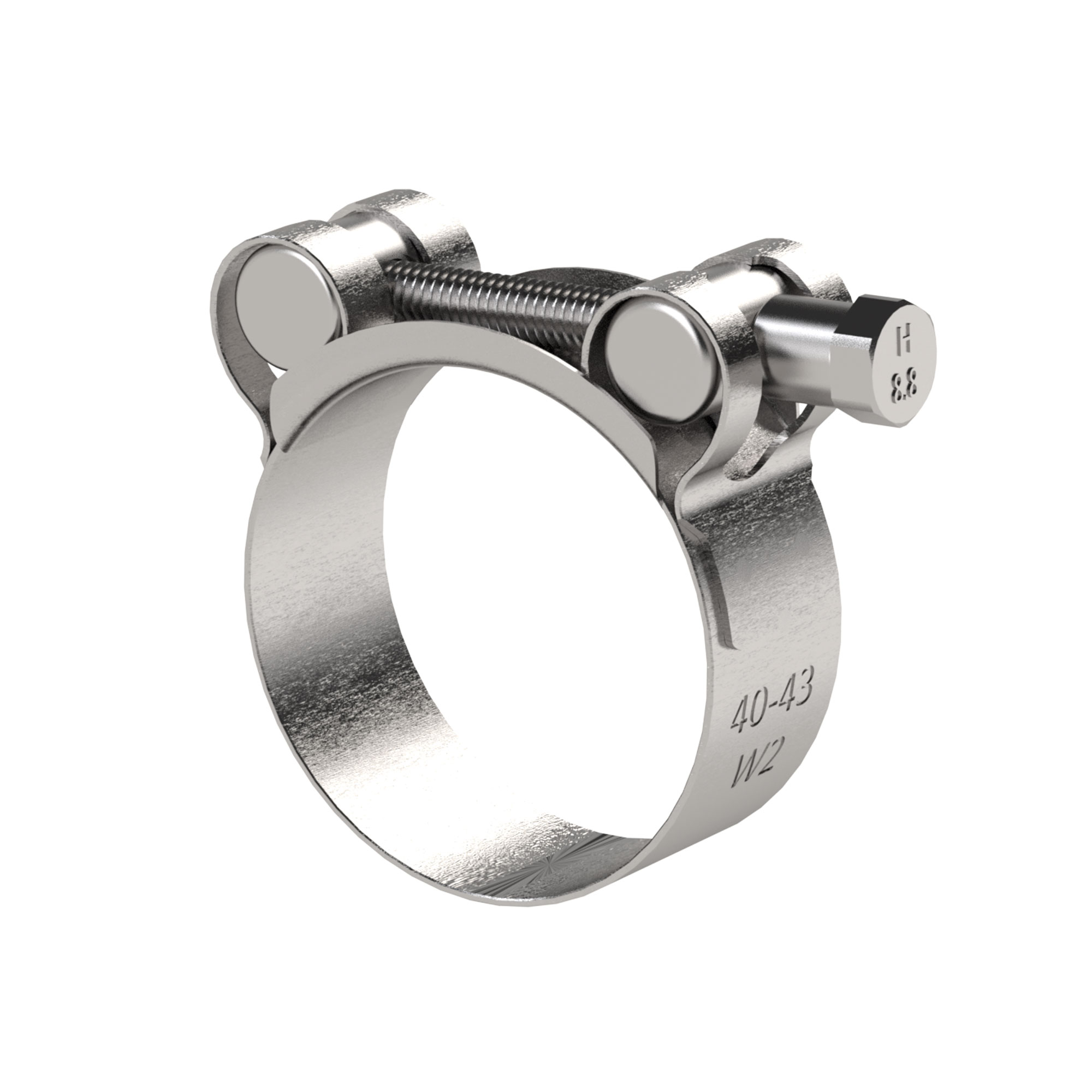 Hinge pin clamp, Stainless steel 1.4301 (W4), 26 - 28 mm, 18 mm - Riegler 194313