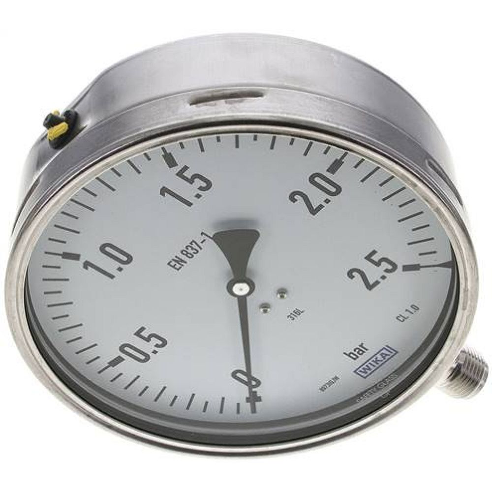 Wika MS 2,5160 ES Chemie-Manometer senkrecht, 160mm, 0-2,5 bar
