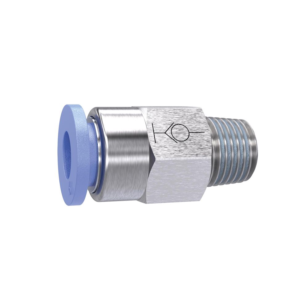 Riegler 151450.Straight push-in fitting »Blue Series«, Self-locking, R 1/8 o.