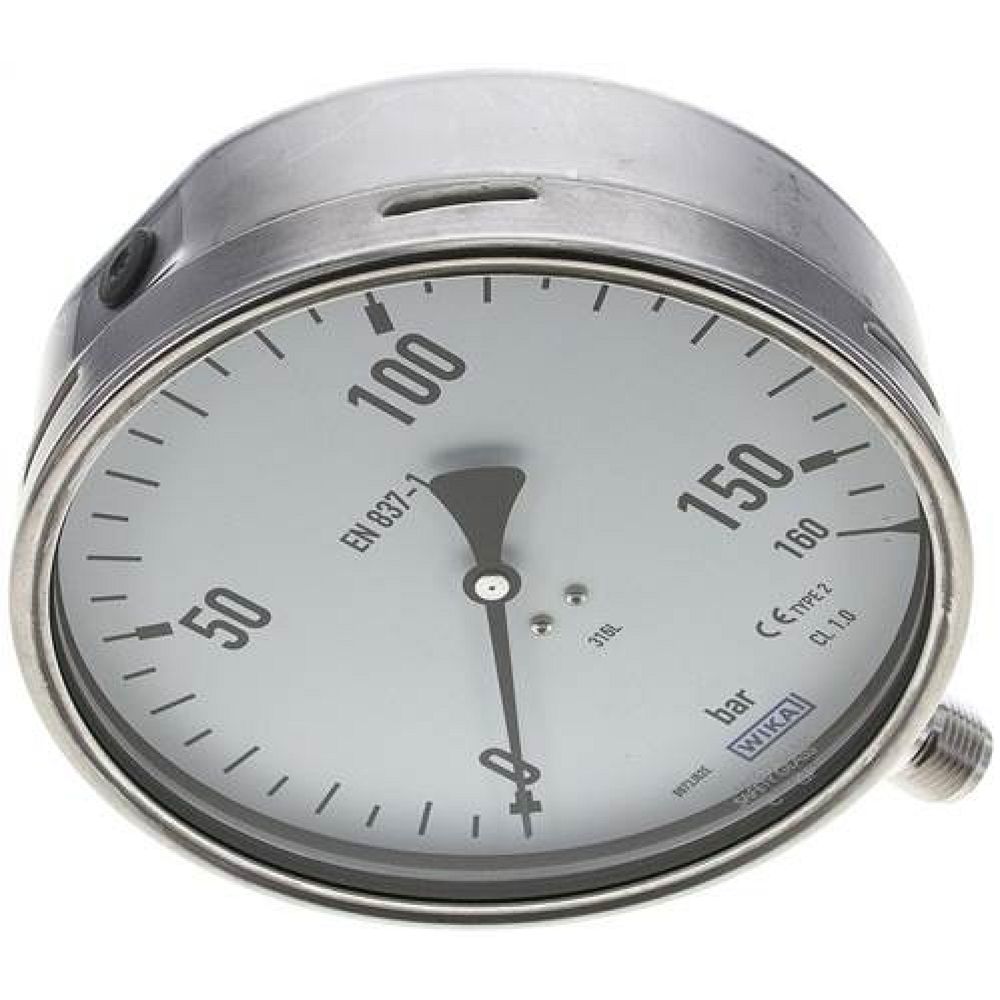 Wika MS 160160 ES Chemie-Manometer senkrecht, 160mm, 0-160 bar