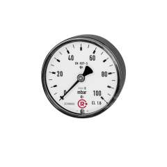 Riegler 199303.Capsule pressure gauge, rear centric, G 1/4, 0 - 100 mbar, Ø 63