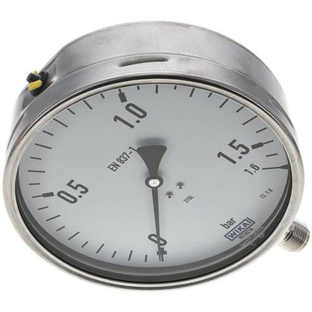 Wika MS 1,6160 ES Chemie-Manometer senkrecht, 160mm, 0-1,6 bar
