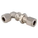 Stauff 2011620246. Bulkhead Elbow Connector 12mm OD Light Stainless Steel