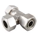 Stauff 2011621362. Swivel Run Tee - O'Ring Type 22mm OD Light Size / Type: 22L with Cutting Ring & Union Nut Stainless Steel V4A