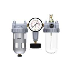 Riegler 206303. Wartungseinheit 3-tlg. »Standard«, PC-Beh., Schutzkorb, BG2, G3/8