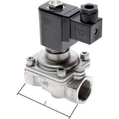 MO-21140-ES-24V. 2/2-way SS solenoid valve G 1-1/4", 0-16 bar, open (NO) without power