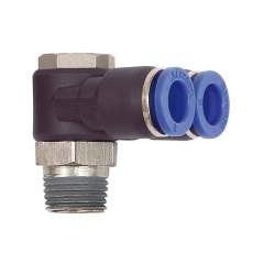 Riegler 125898.Y- angled piece fitting »Blue Series«, rotating, R 1/8 o.