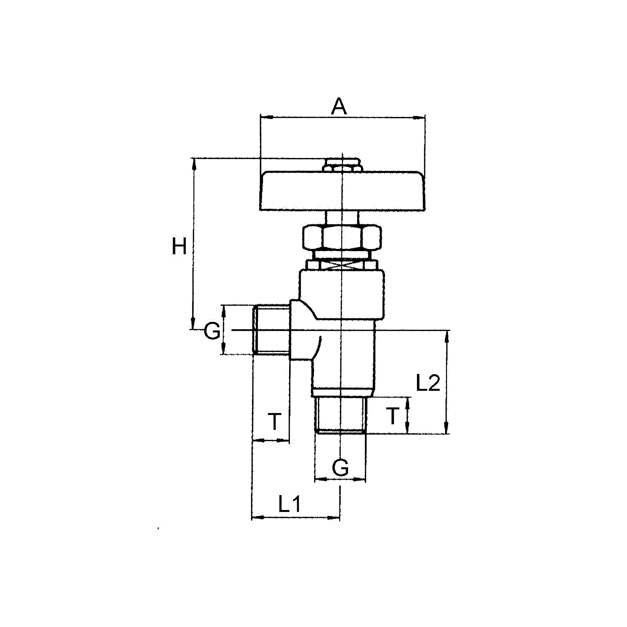Eck-Absperrventil, Messing, AG, G 3/8, DN 8 - Riegler 103722
