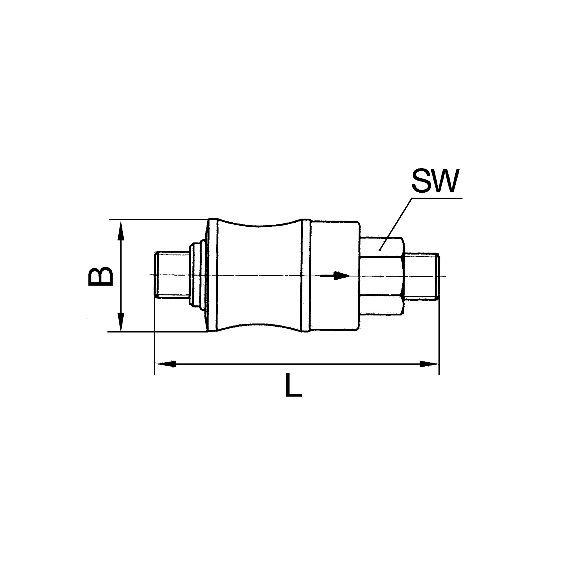 Manual sliding valve, G 1/2 IT, AF 26, PN max. 10 bar - Riegler 117407