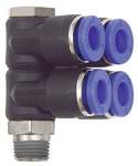 Riegler 109710.L-multi-distributor »Blue Series«, 4-fold, rotating, R 1/2 o.