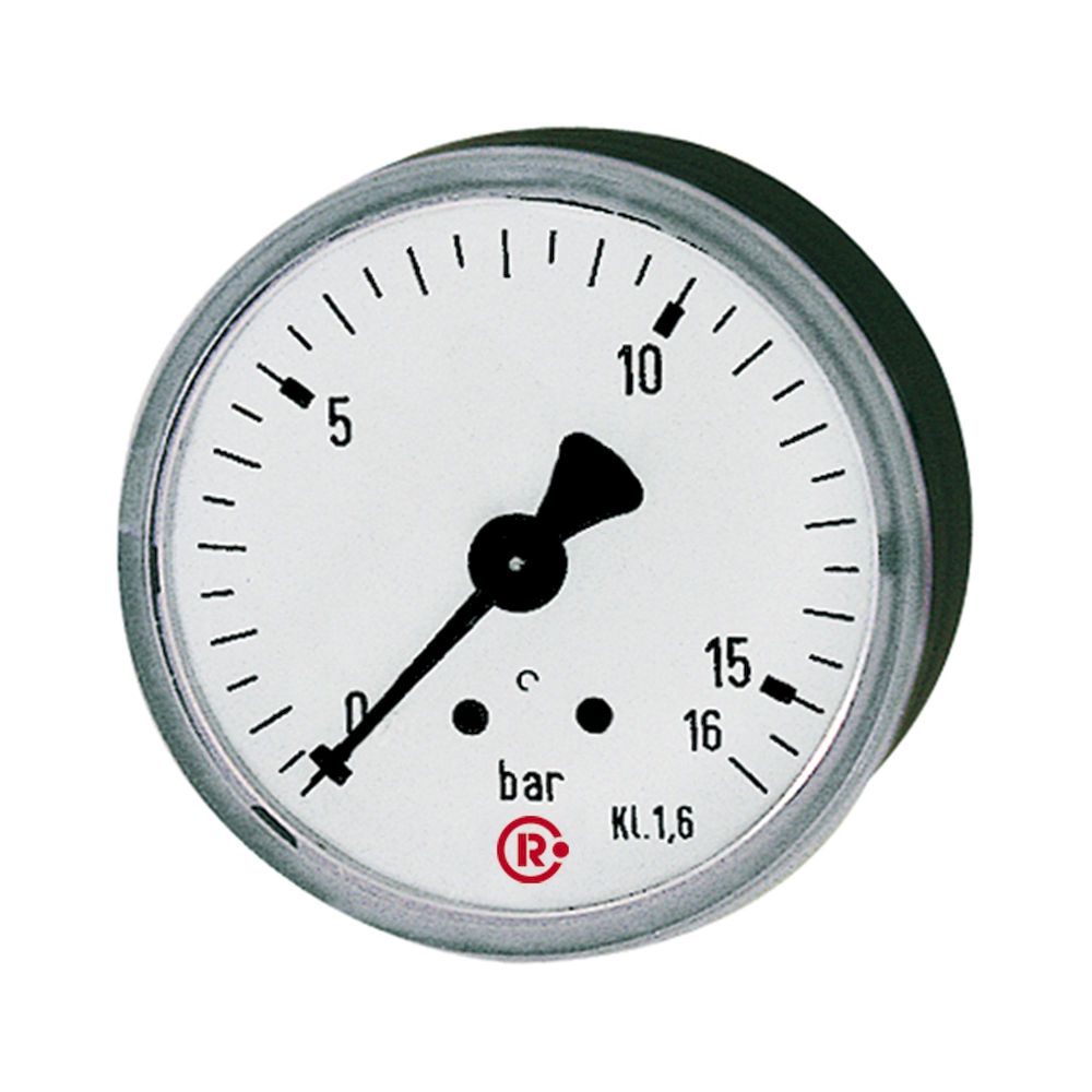 Riegler 101736.Standard pressure gauge, rear centric, G 1/4, 0 - 1 bar, Ø 50
