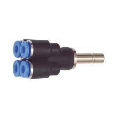 Riegler 109913.Multi-distributor, Plug nipple 8 mm »Blue Series« 4-fold