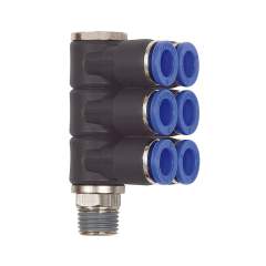Riegler 109723.L-multi-distributor »Blue Series«, 6-fold, rotating, R 1/4 o.