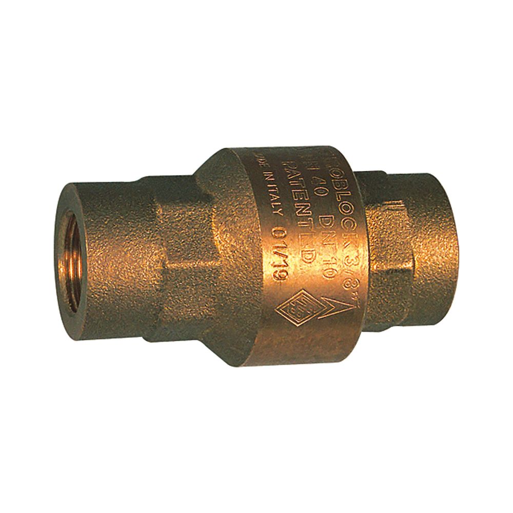 Riegler 103871.Check valve, Full passage, Brass, Rp 1, 20 - 50 mbar