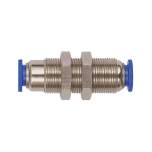 Riegler 110213.Straight push-in bulkhead connector »Blue Series«, Self-locking