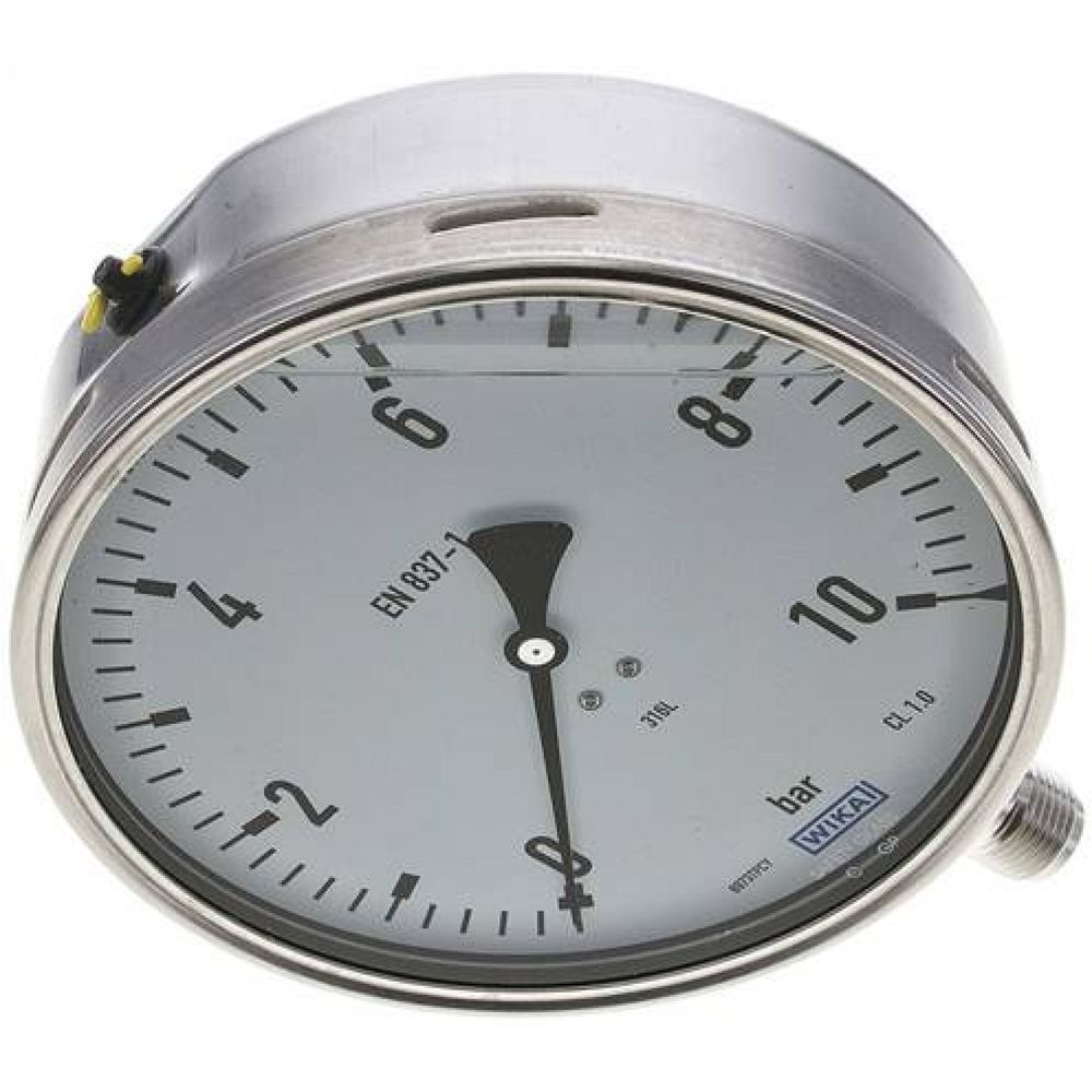 Wika MS 10160 GLY ES Chemie-Glycerin-Manometer senkrecht,160mm, 0-10 bar