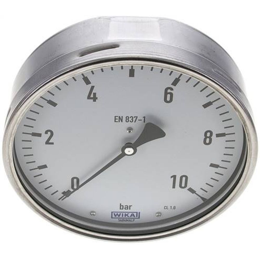 Wika MW 10160 CR Manometer waagerecht (CrNi/Ms), 160mm, 0-10 bar