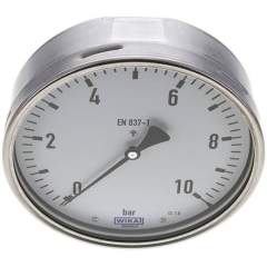 Wika MW 10160 CR Manometer waagerecht (CrNi/Ms), 160mm, 0-10 bar
