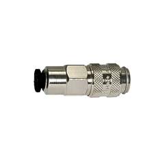 Riegler 107175.Quick-connect coupling I.D. 5, nickel-plated brass, push-in 6 mm
