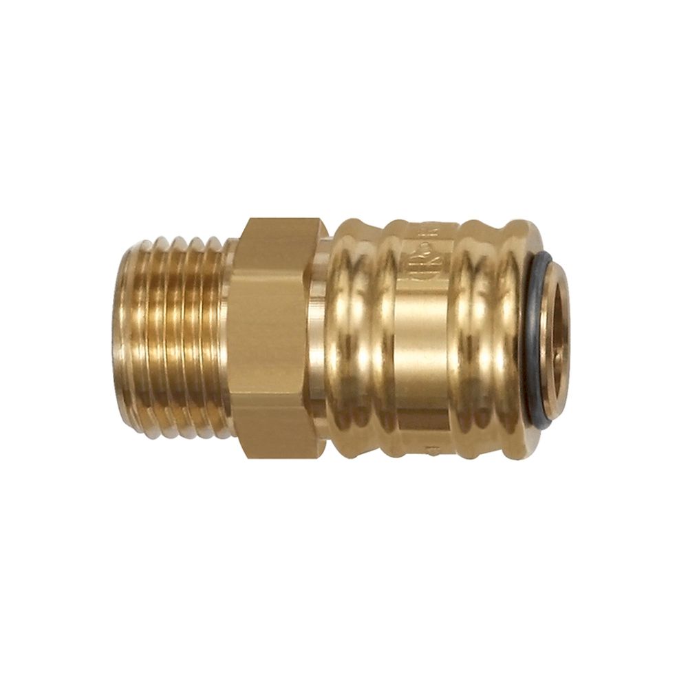 Riegler 107208.Quick-connect coupling I.D. 7.2, bright brass, G 1/4 ET