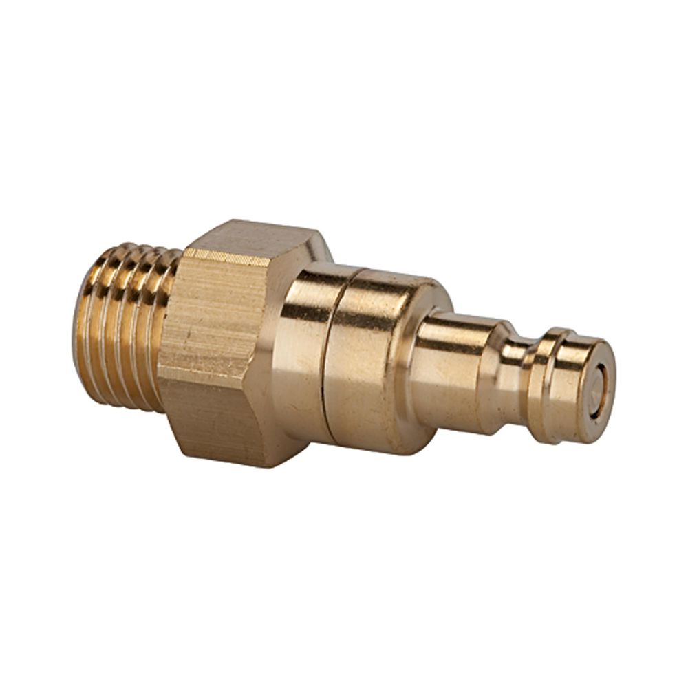 Riegler 107503.Nipple, I.D. 5, locking on both sides, Bright brass, G 1/4 ET