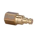 Riegler 107505.Nipple, I.D. 5, locking on both sides, Bright brass, G 1/4 IT