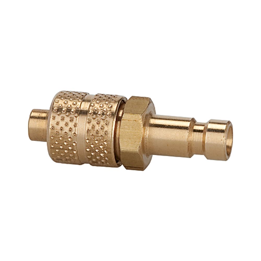 Riegler 107082.Nipple for couplings I.D. 2.7, bright brass, for hose 6x4