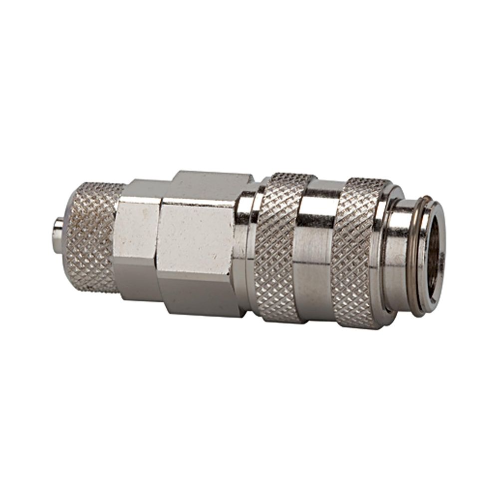 Riegler 107169.Quick-connect coupling I.D. 5, nickel-plated brass, Hose 6x4
