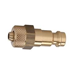 Riegler 107155.Nipple for couplings I.D. 5, bright brass, for hose 8x6, AF 14