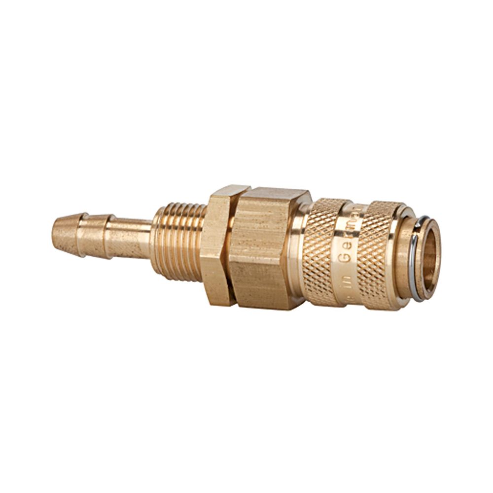 Riegler 107140.Quick-connect coupling I.D. 5, bright brass, Sleeve I.D. 9, M12x1