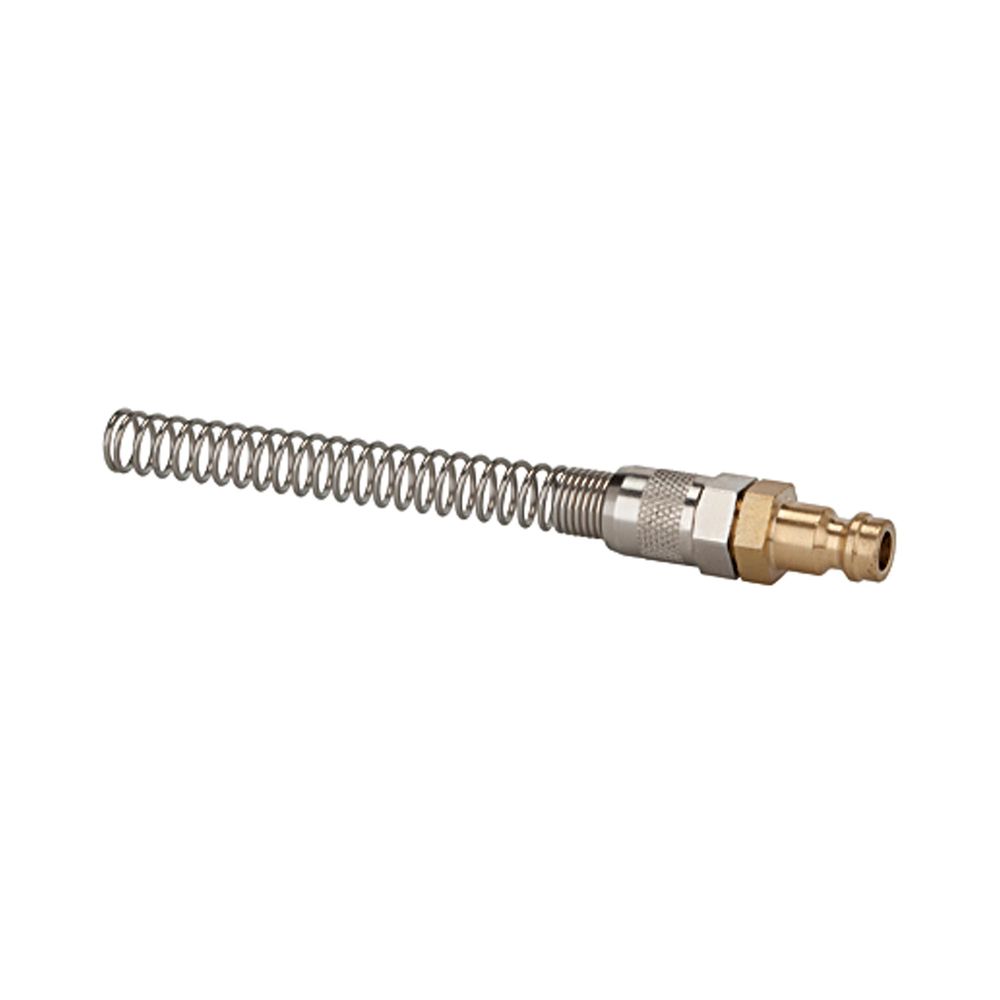 Riegler 107156. Nippel NW 5, MS blank, f. Schl. 6x4, Überwurfmutter, Knickschutz