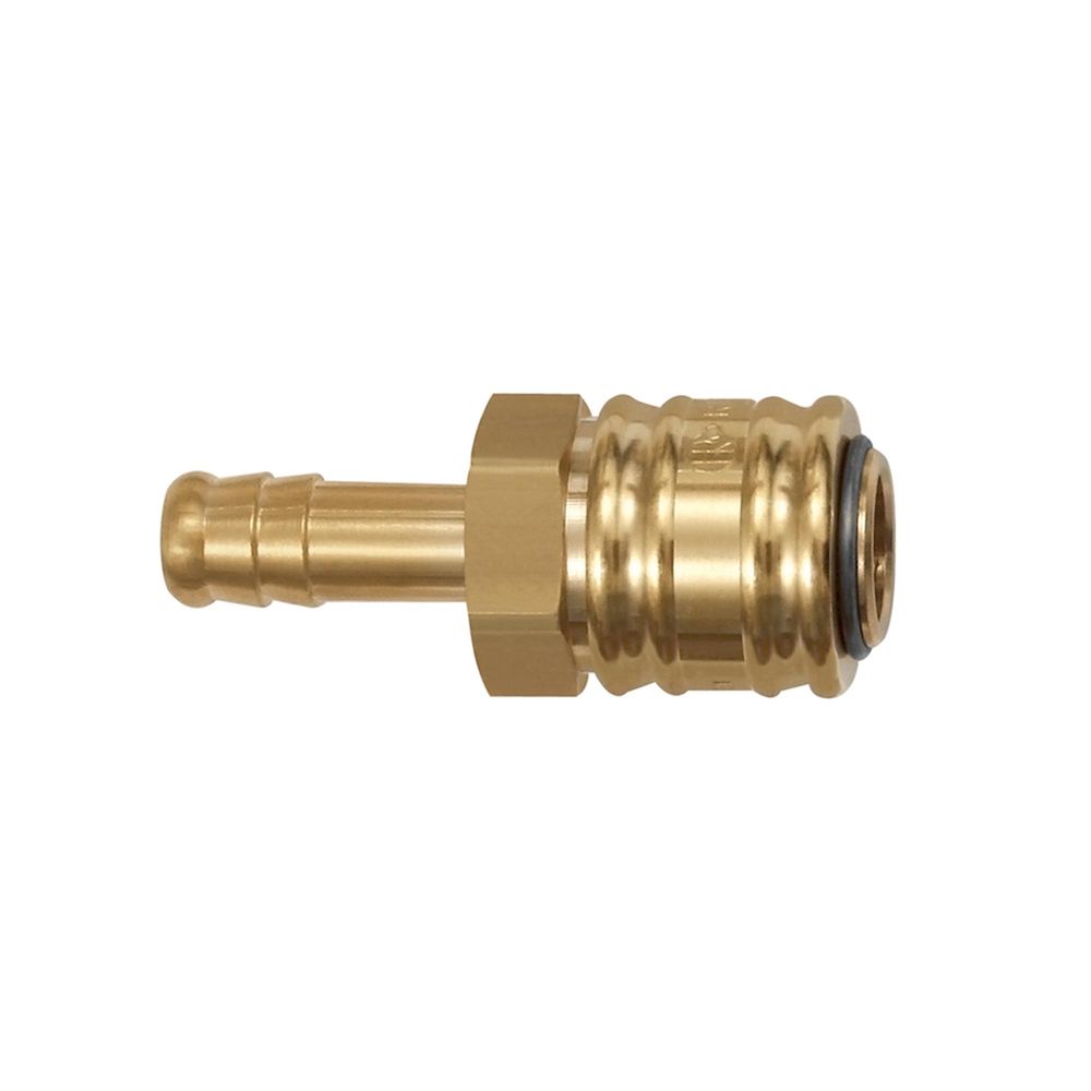 Riegler 107217.Quick-connect coupling I.D. 7.2, bright brass, Sleeve I.D. 10