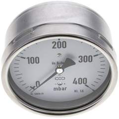 MW 400100 MB5CR ** Manometer waagerecht 100mm, 0-400 mbar, G 1/2"