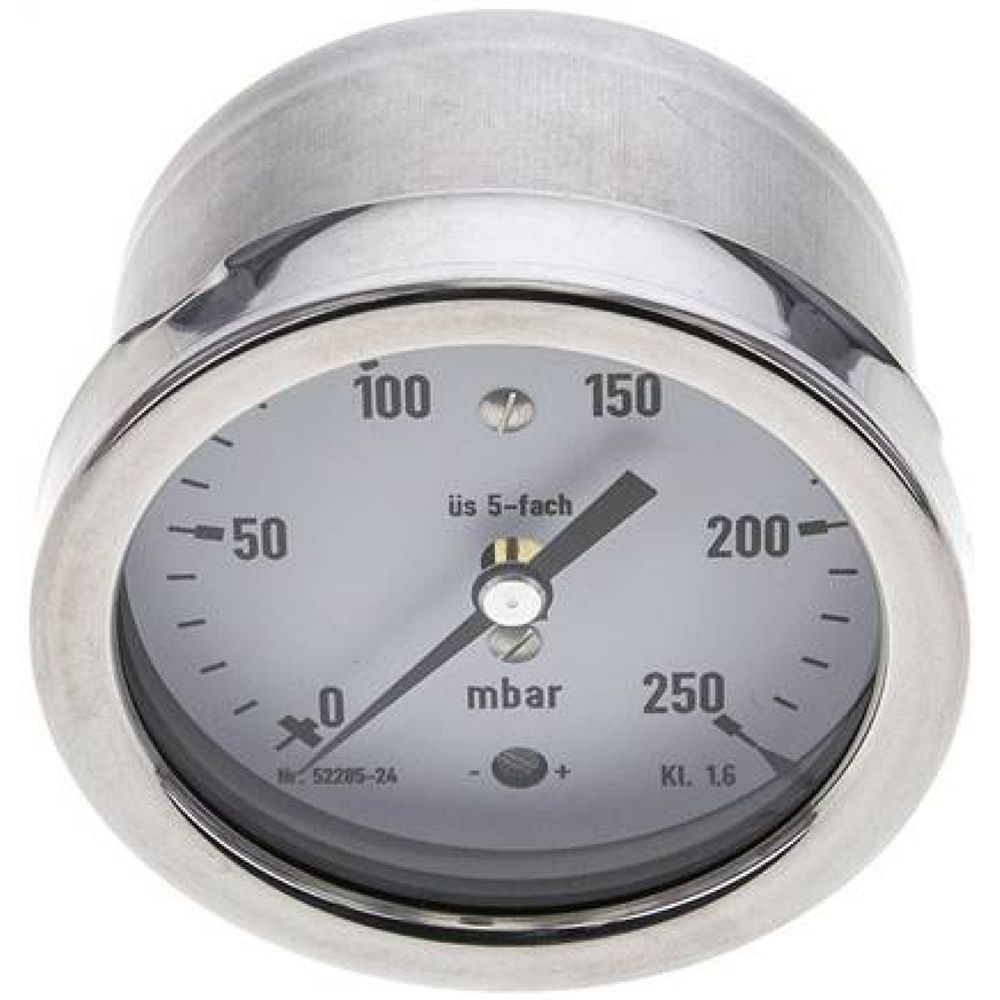 MW 25063 MB5CR ** Manometer waagerecht 63mm, 0-250 mbar, G 1/4"