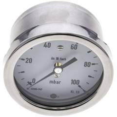 MW 10063 MB10CR Manometer waagerecht 63mm, 0-100 mbar, G 1/4"