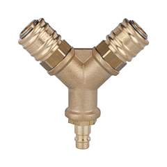 Riegler 107263.Distributor 2 quick-connect couplings I.D. 7.2, Plug nipple G 1/2