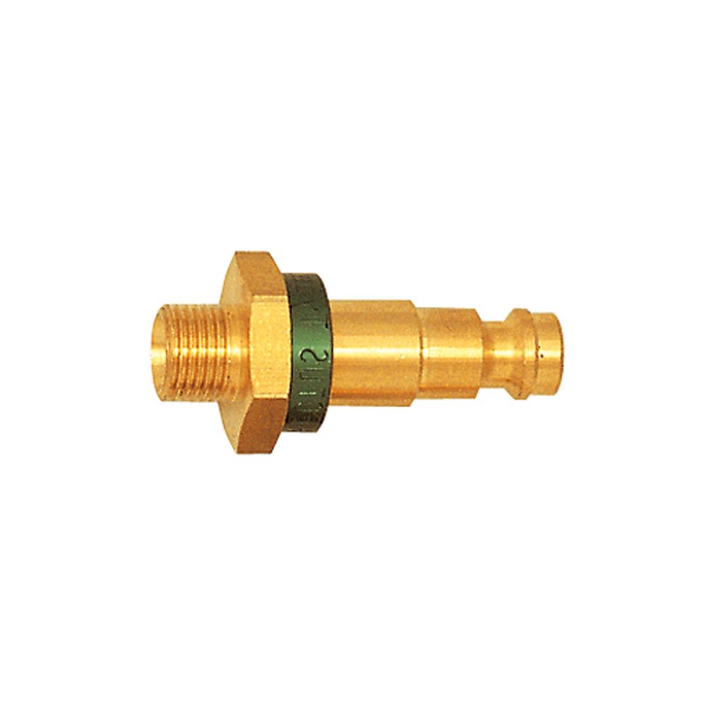 Riegler 107646.Captive nipple I.D. 5, Bright brass, G 1/4 ET, green