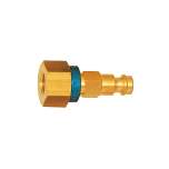 Riegler 107656. Unverwechselbarer Nippel NW 5, Messing blank, G 1/4 IG, blau